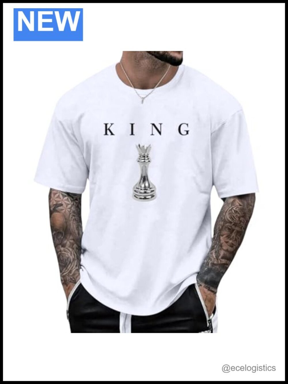 King Chess Graphic Tee Urban Letter T-Shirt Streetwear